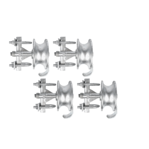 Sliding Gate Rollers, Steel Rolling Gate Hardware for 2'' (1-7/8'') Gate Frame & 1-5/8'' Track Pipe, Double U Bolt