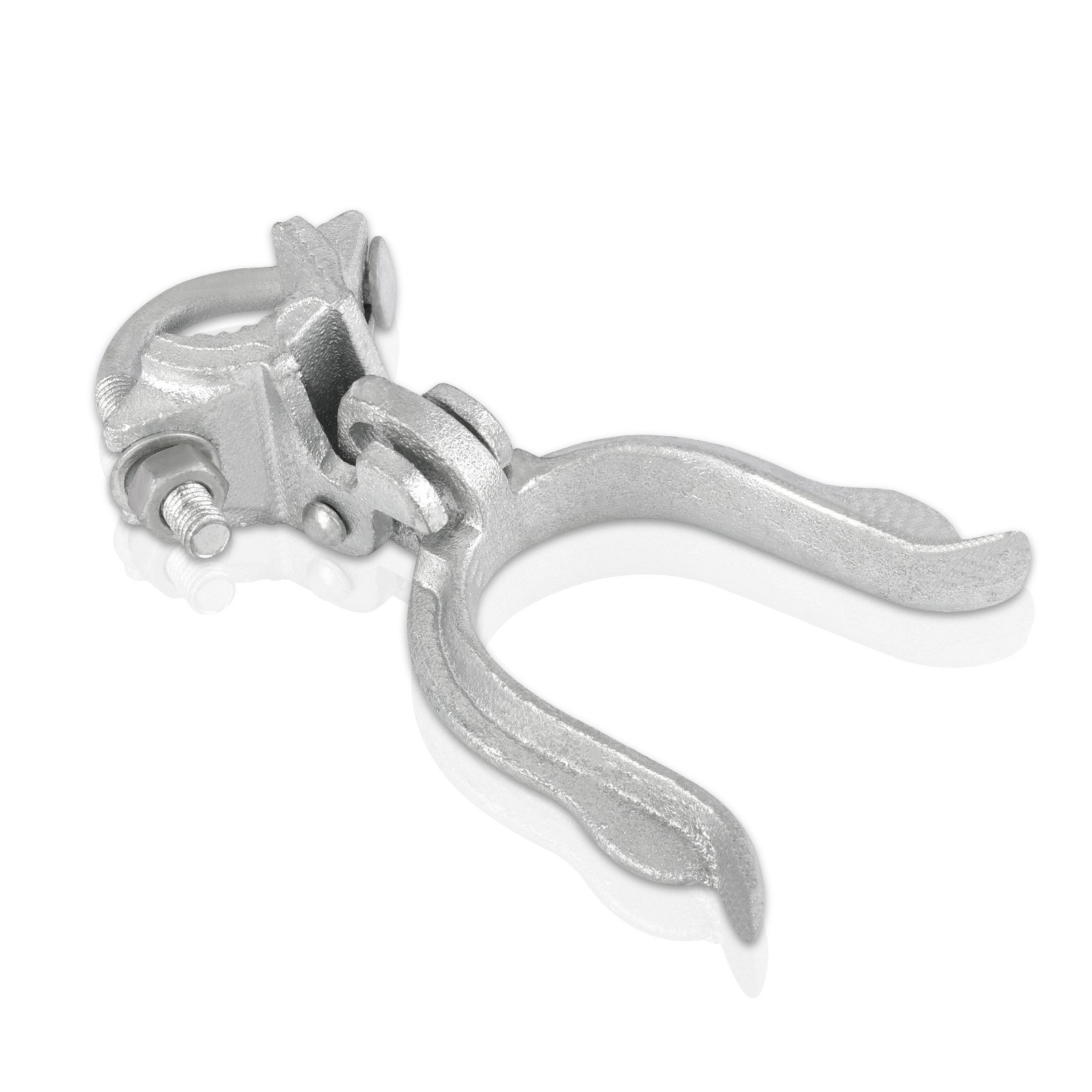 Chain Link Fence Gate Fork Latch - Commercial Heavy Duty - Malleable - Galvanized Gate Latch with Hole for Padlock 1-3/8" x 2-3/8" (2-1/2")