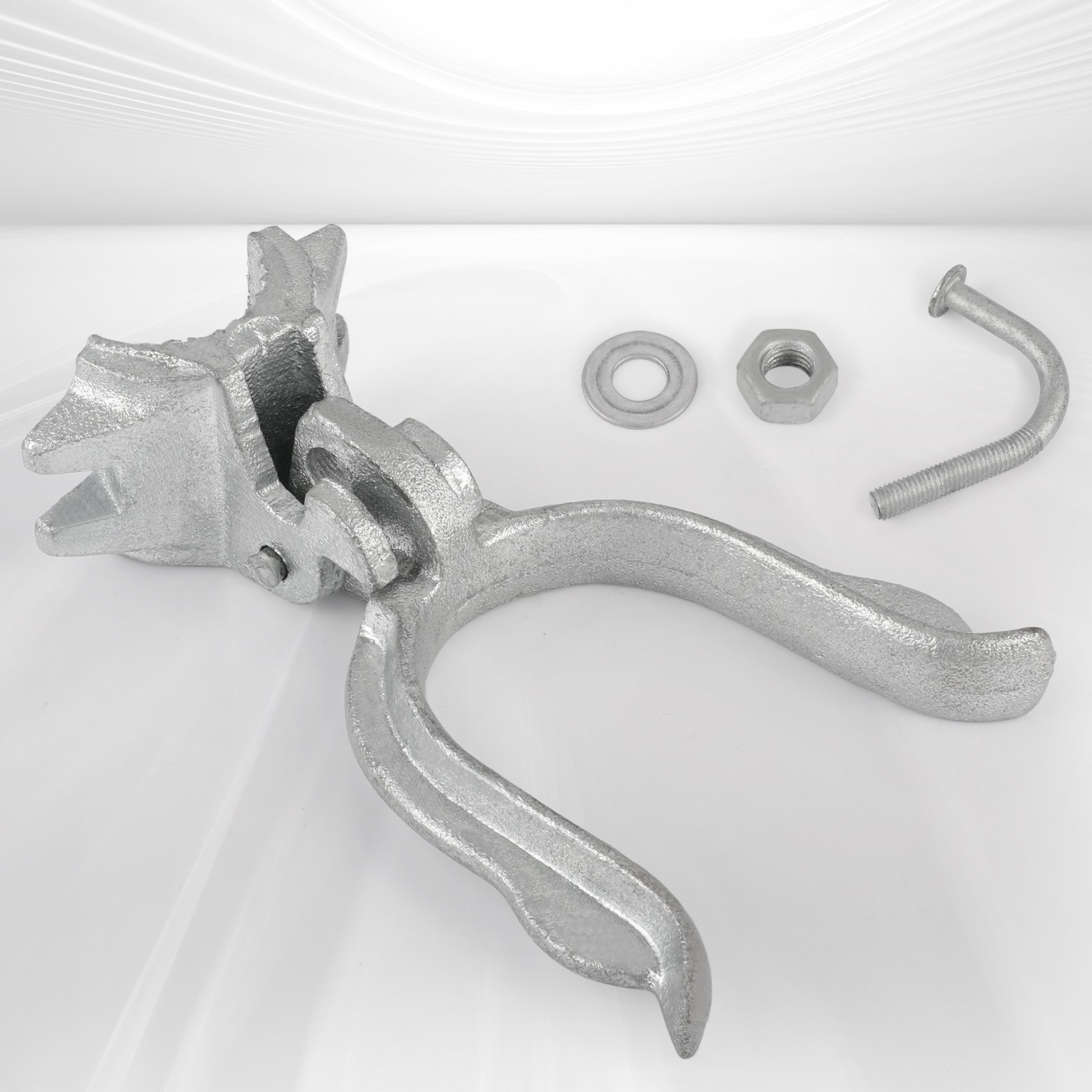 Chain Link Fence Gate Fork Latch - Commercial Heavy Duty - Malleable - Galvanized Gate Latch with Hole for Padlock 1-3/8" x 2-3/8" (2-1/2") - Image 6