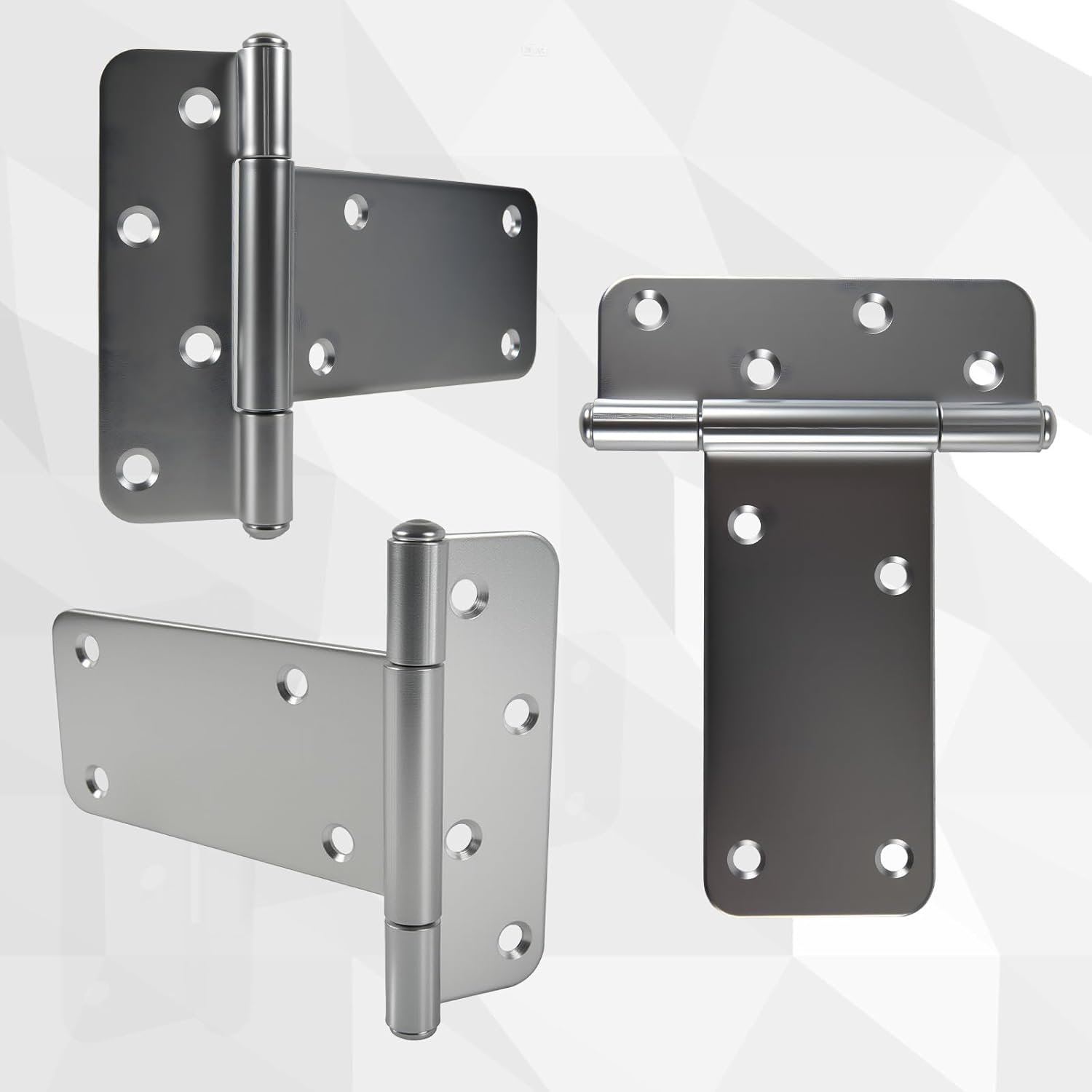 T-Strap Shed Door Hinges, 6 Pieces Heavy Duty Tee Hinge, T-Gate Hinges, Gate Strap Hinges, Silver Wrought Hardware for Wooden Fences, Barn Door, Shed Doors - Image 4