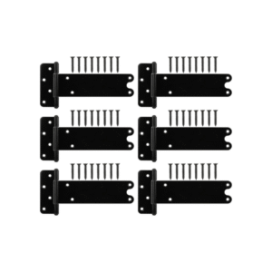 8" T-Strap Shed Door Hinges(6 Pack,Black)